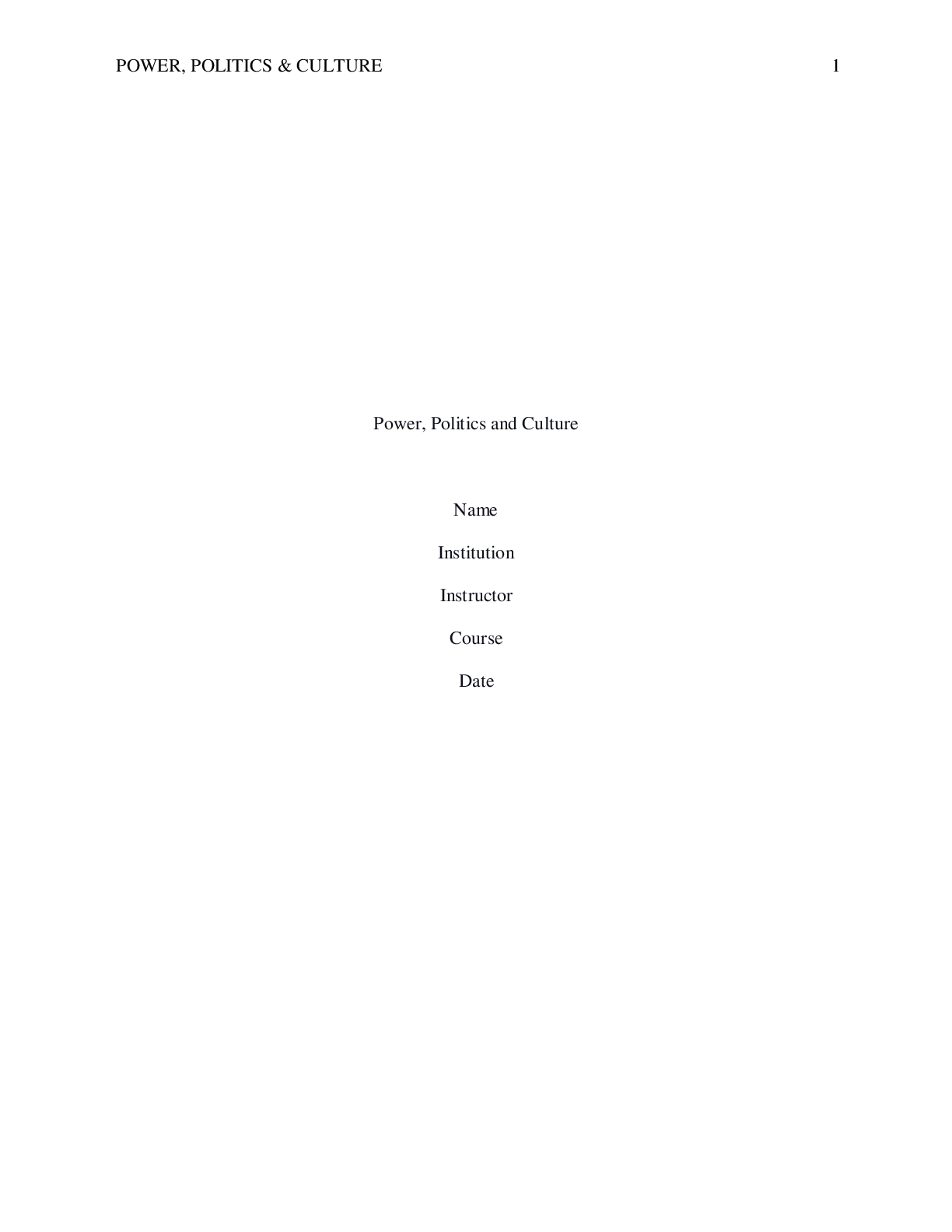 Preview image for BUS 520 Power Politics and Culture Paper